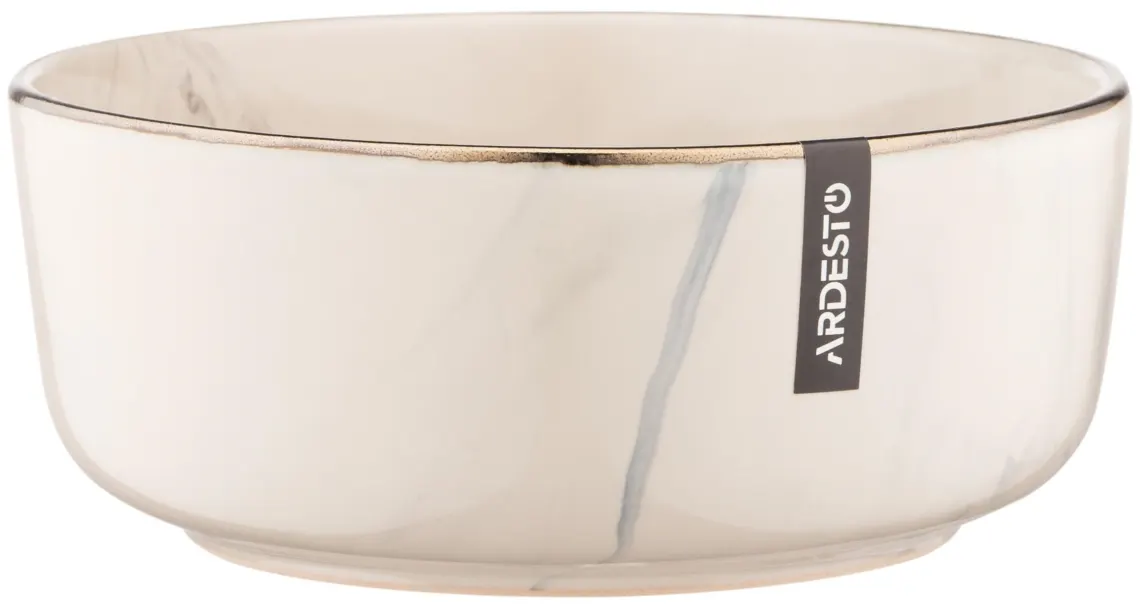 Ardesto Bowl Marmo, 15.6cm, ceramics, beige