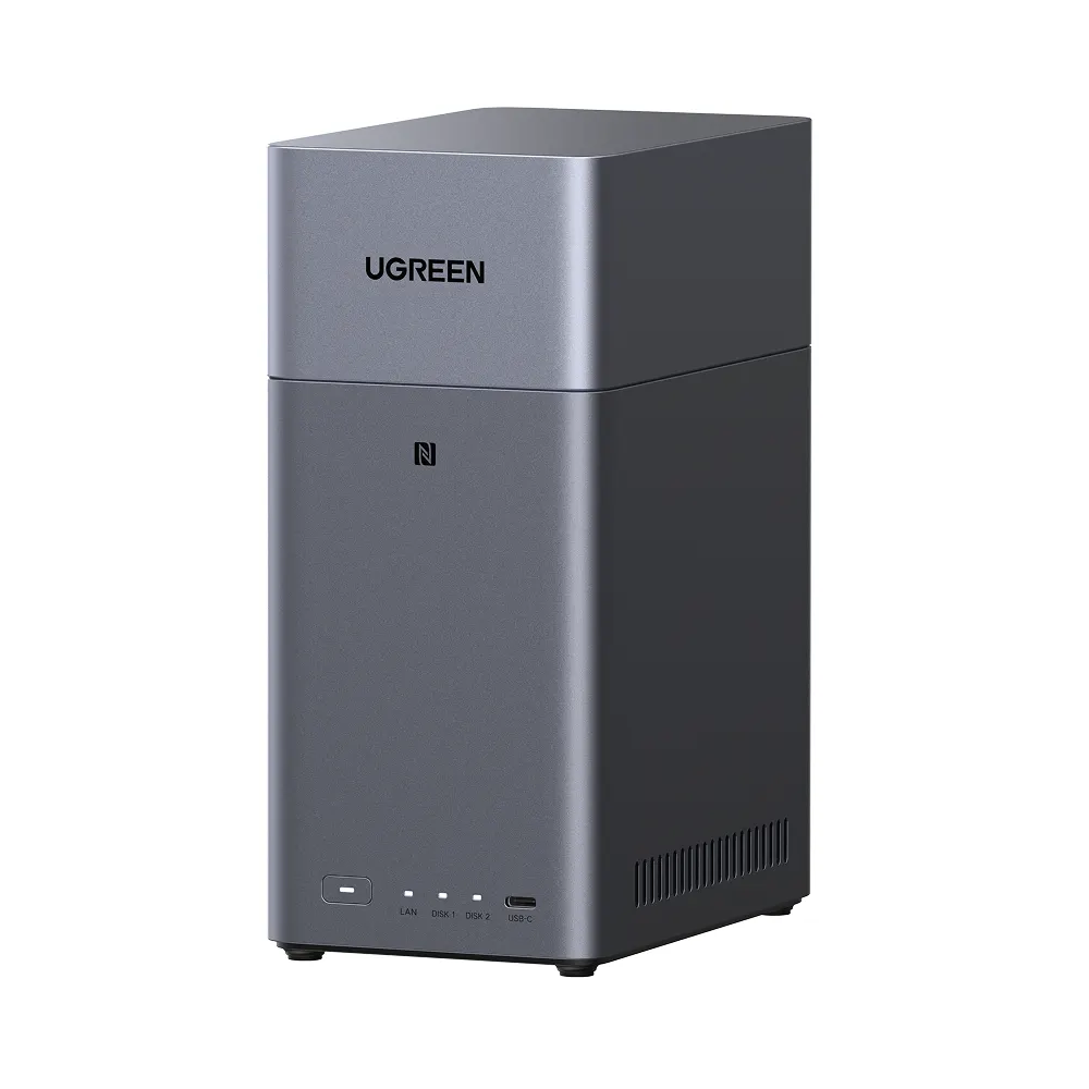 Storage System UGREEN NASync DH2300 (95998), Rockchip A72+A53, 4GB, Diskless, RJ45, USB, Type-C, HDMI, Space Gray