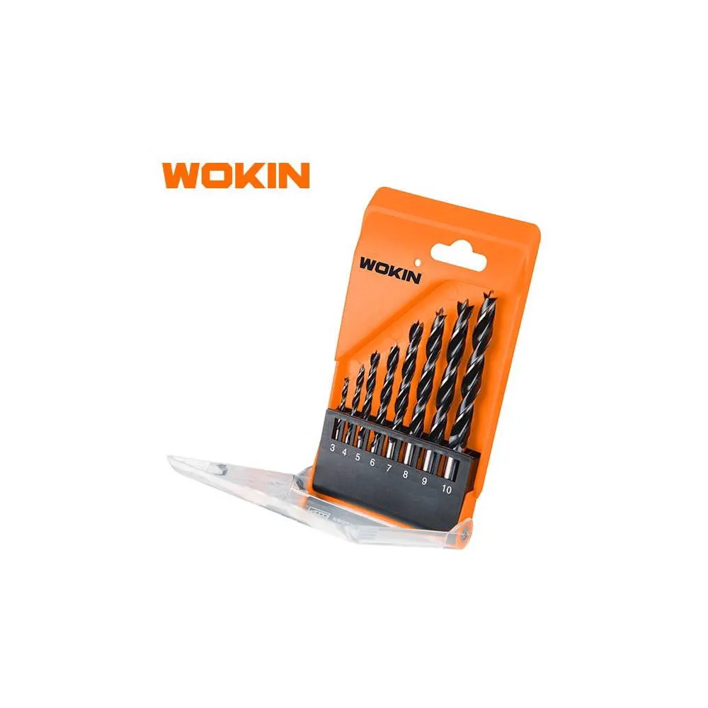 ბურღის პირები Wokin 751608, 8Pcs WOOD DRILL BIT SET, Black