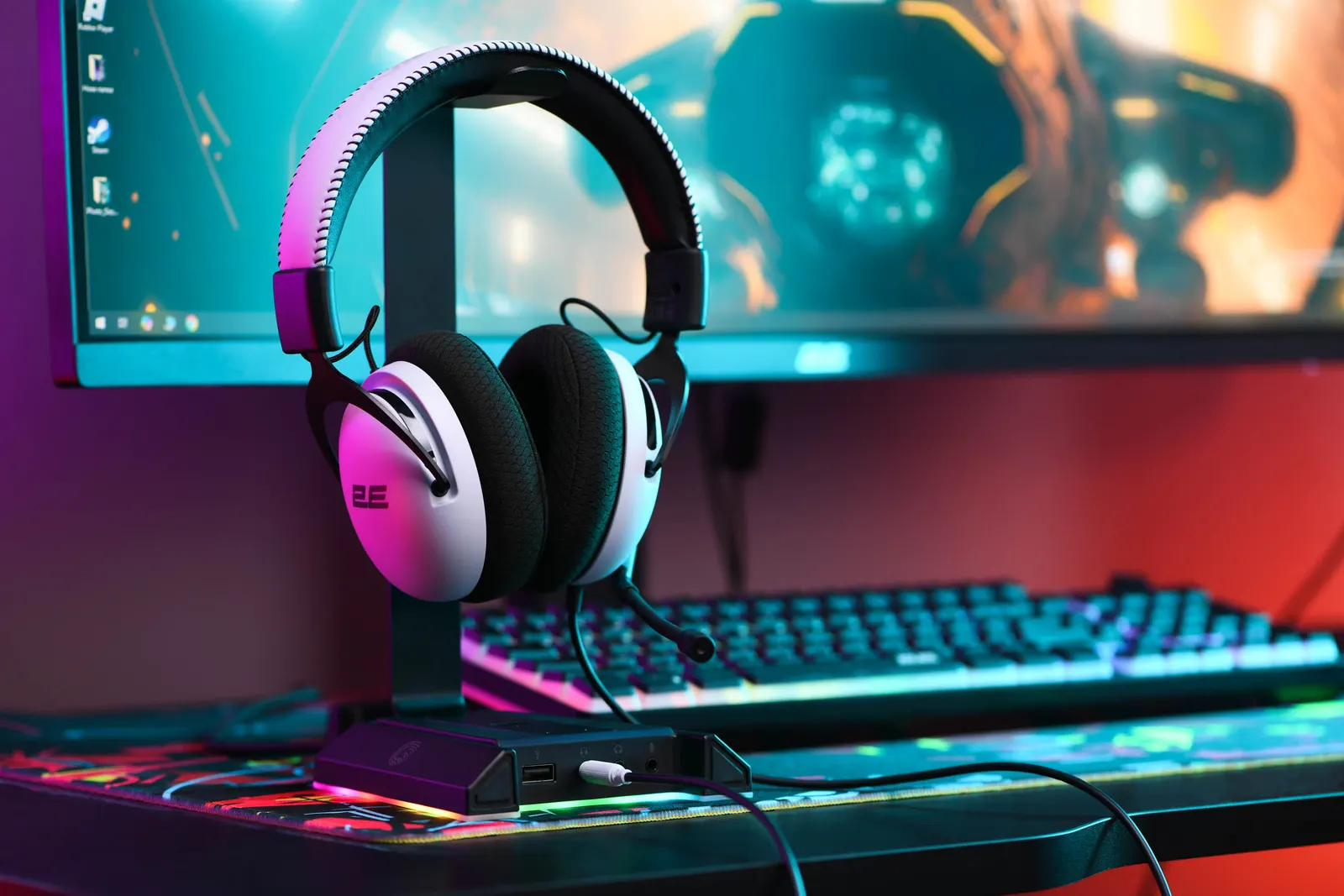ყურსასმენი 2E GAMING Headset HG310 V2, mini-jack, 1.5m, white
