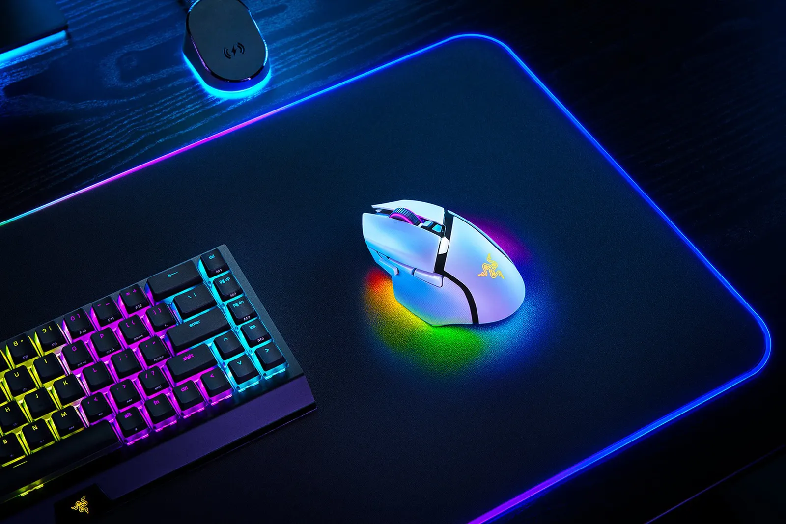 მაუსი Razer Mouse Basilisk V3 Pro, RGB, USB-A/WL/BT, white