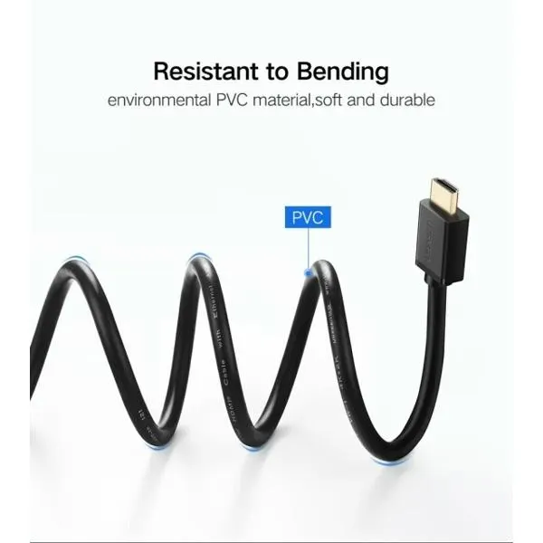 UGREEN HD104 HDMI Cable 2.0 Computer TV Engineering Decoration Line HD 3D Visual Effect 25m (Black) (10113)