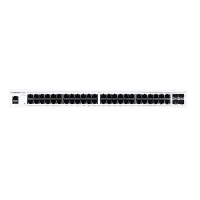 PoE სვიჩი FortiSwitch-148F-FPOE is a performance/price competitive L2+ management switch with 48x GE port + 4x SFP+ port + 1x RJ45 console. Port 1- 48 are POE p