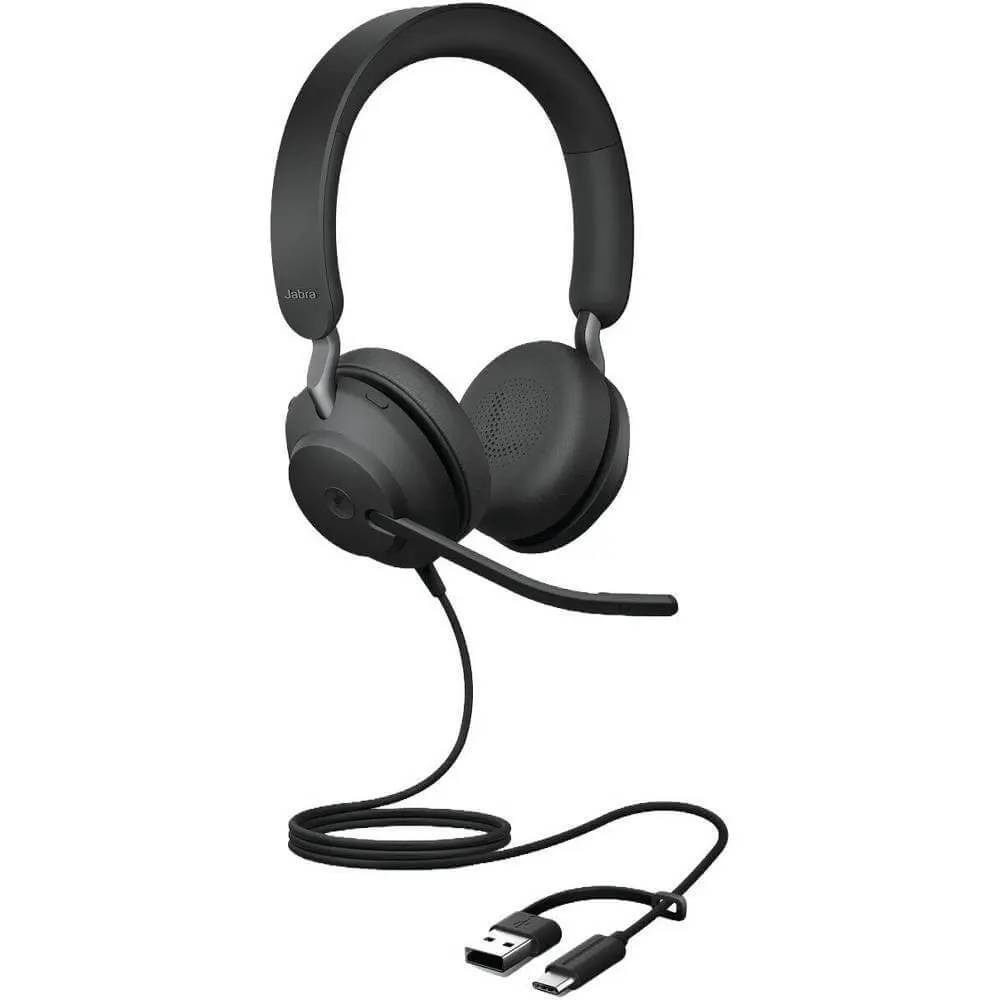 ყურსასმენი Jabra 24189-999-799 Evolve2 40 SE MS Stereo, Headset, Wired, Type-C/A, Black