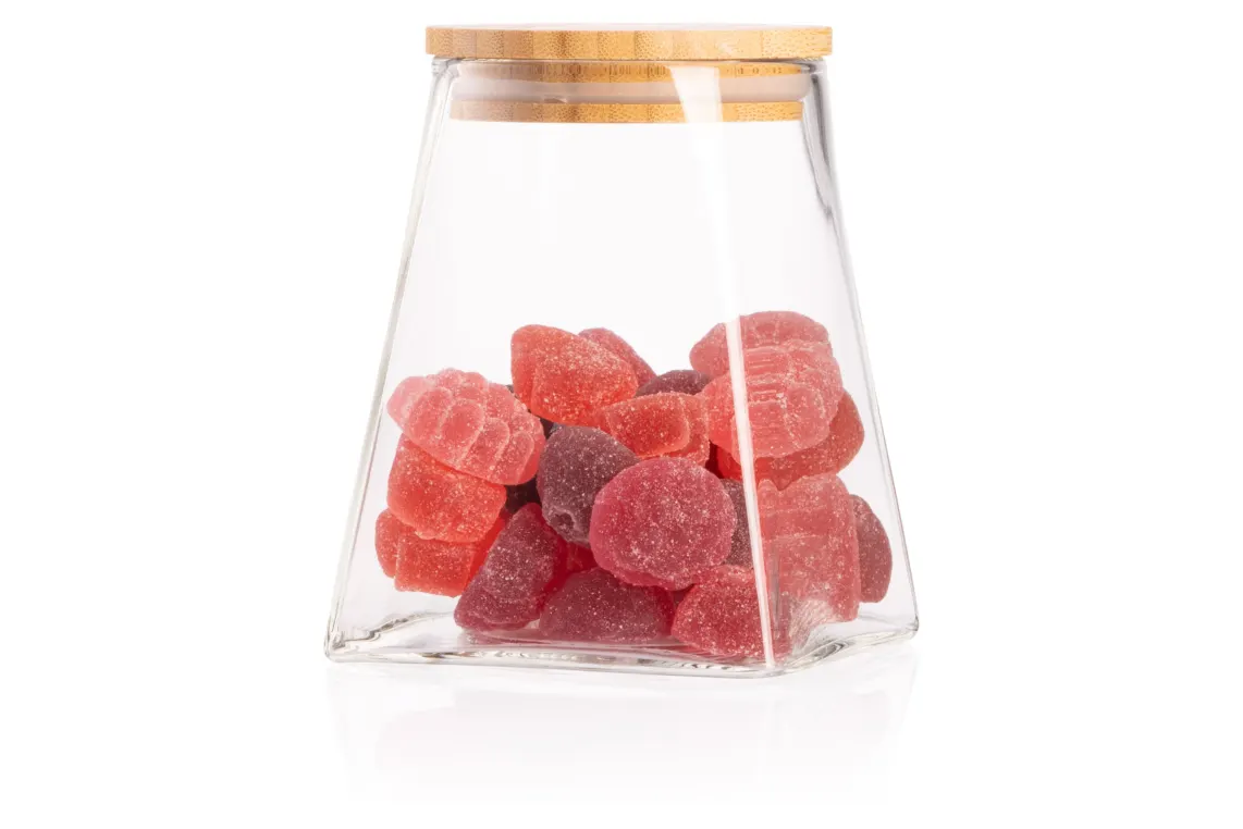 შუშის ქილა Ardesto Jar Midori, 510ml, glass, bamboo, cone, transparent