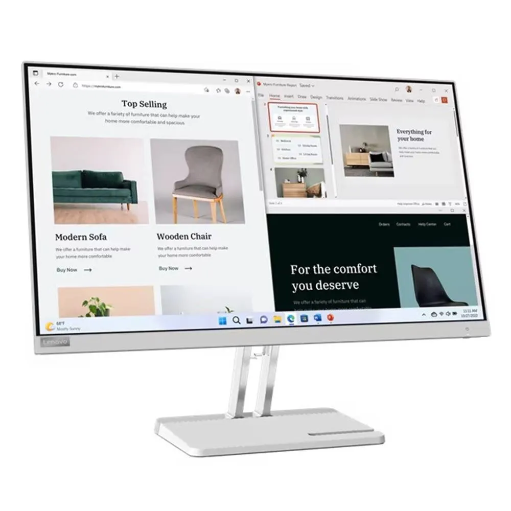 მონიტორი Lenovo 67ACKAC4EU 67ACKAC4EU L27e-40 27" 16:9 VA/1920x1080/100Hz/AMD FreeSync/4ms/3000:1/3M:1/300nit/VGA/2xHDMI 1.4/Y-out