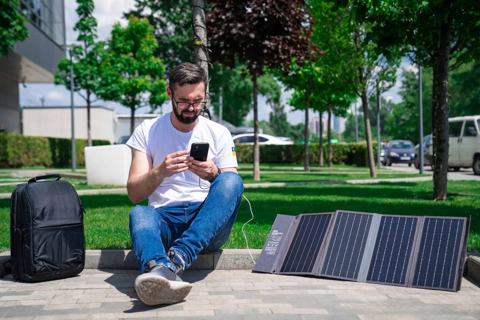 მზის პანელი 2E portable solar panel, 36 W, USB-C 20W, USB-A 18W