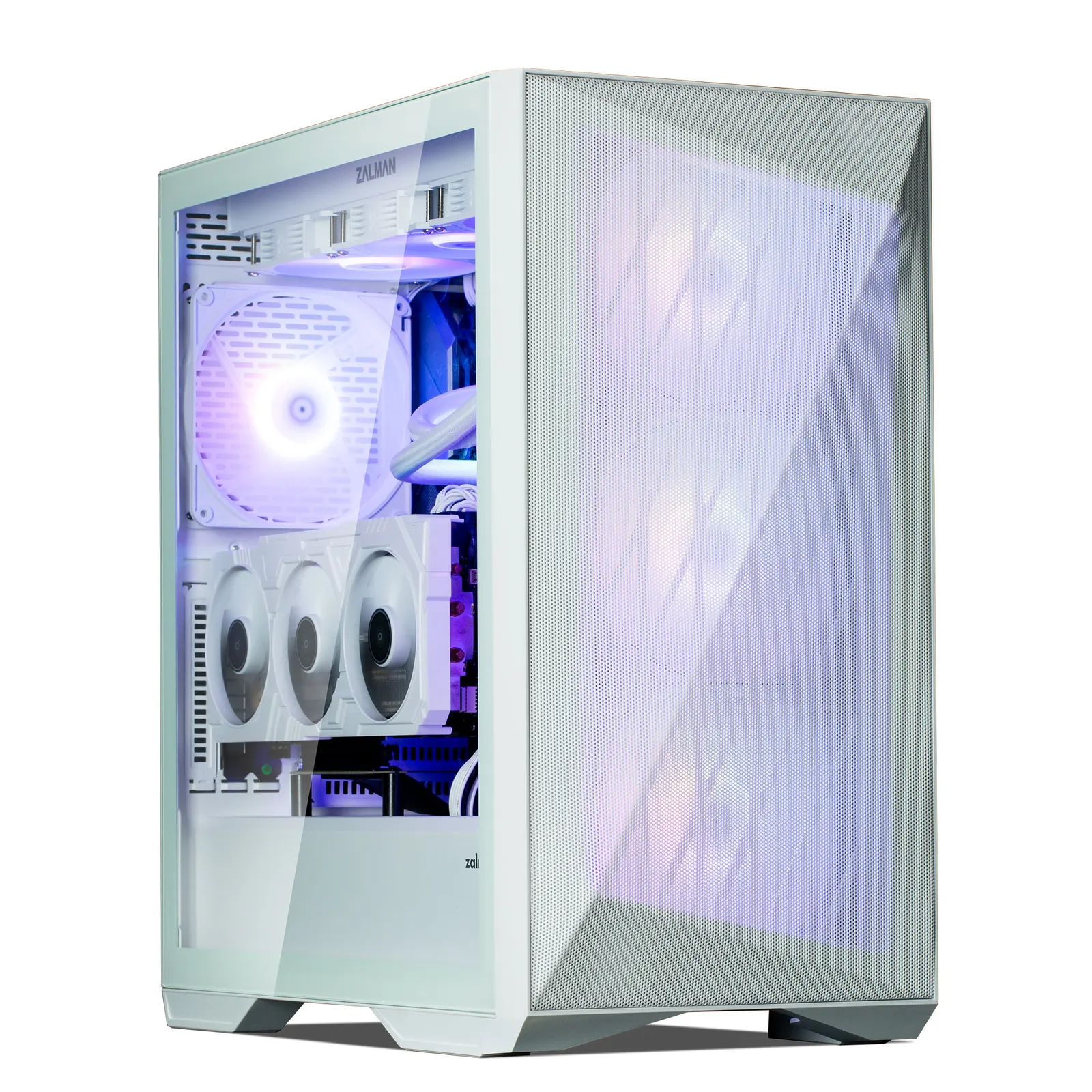 ქეისი Zalman PC case Z9 Iceberg MS without PSU, 2xUSB3.0, 2xUSB2.0, 1xUSB 3.1 Gen2 Type-C, 4x140mm ARGB, VGA 390mm, LCS ready, TG Side Panel, EATX, white
