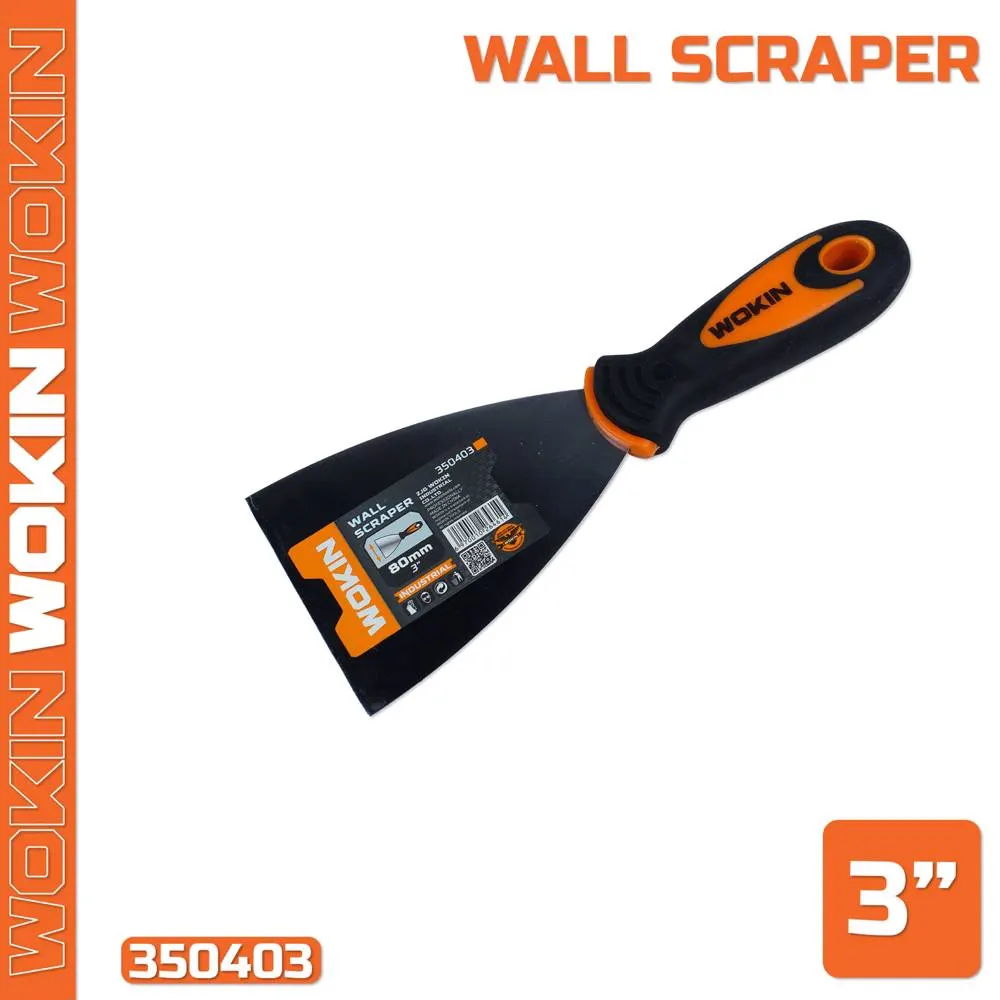 Wall scraper with plastic handle Wokin 350403, 80mm, Wall Scraper (Industrial), Orange