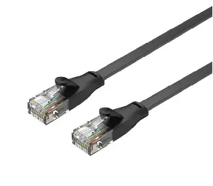 C1814GBK, UNITEK, Pach Cord, 15M, CAT.6 Flat Cable - RJ45 (8P8C) Male, Black Color.