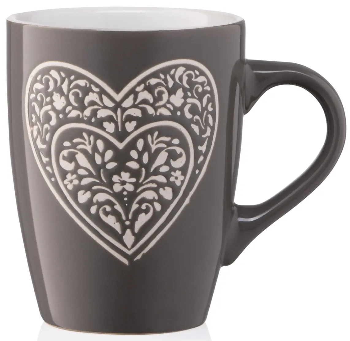 კათხა Mug ARDESTO Heart, 330ml, ceramics, dark grey