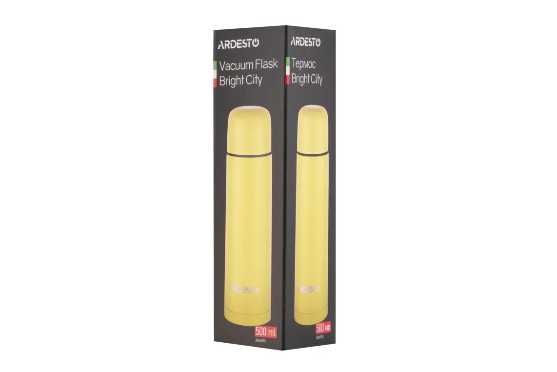 Ardesto Vacuum flask Bright City, 500ml, stainless steel, yellow