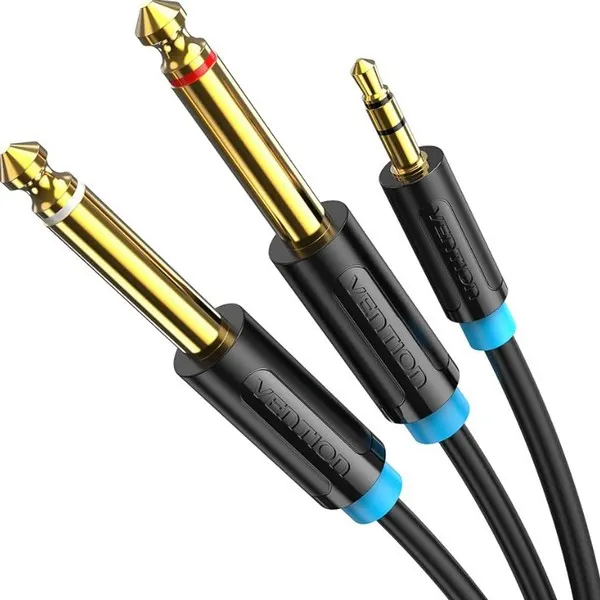 აუდიო კაბელი VENTION 3.5mm to 2x6.35mm Audio Cable 0.5M