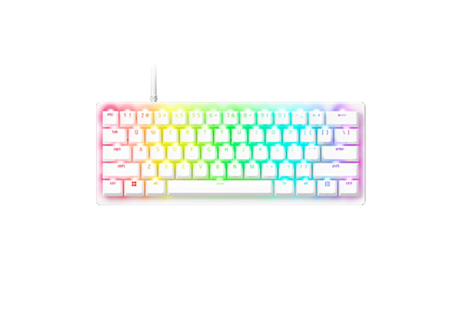 კლავიატურა Razer Keyboard mechanical Huntsman V3 Pro Mini, 61key, Analog Optical Switches, USB-A, EN, RGB, white
