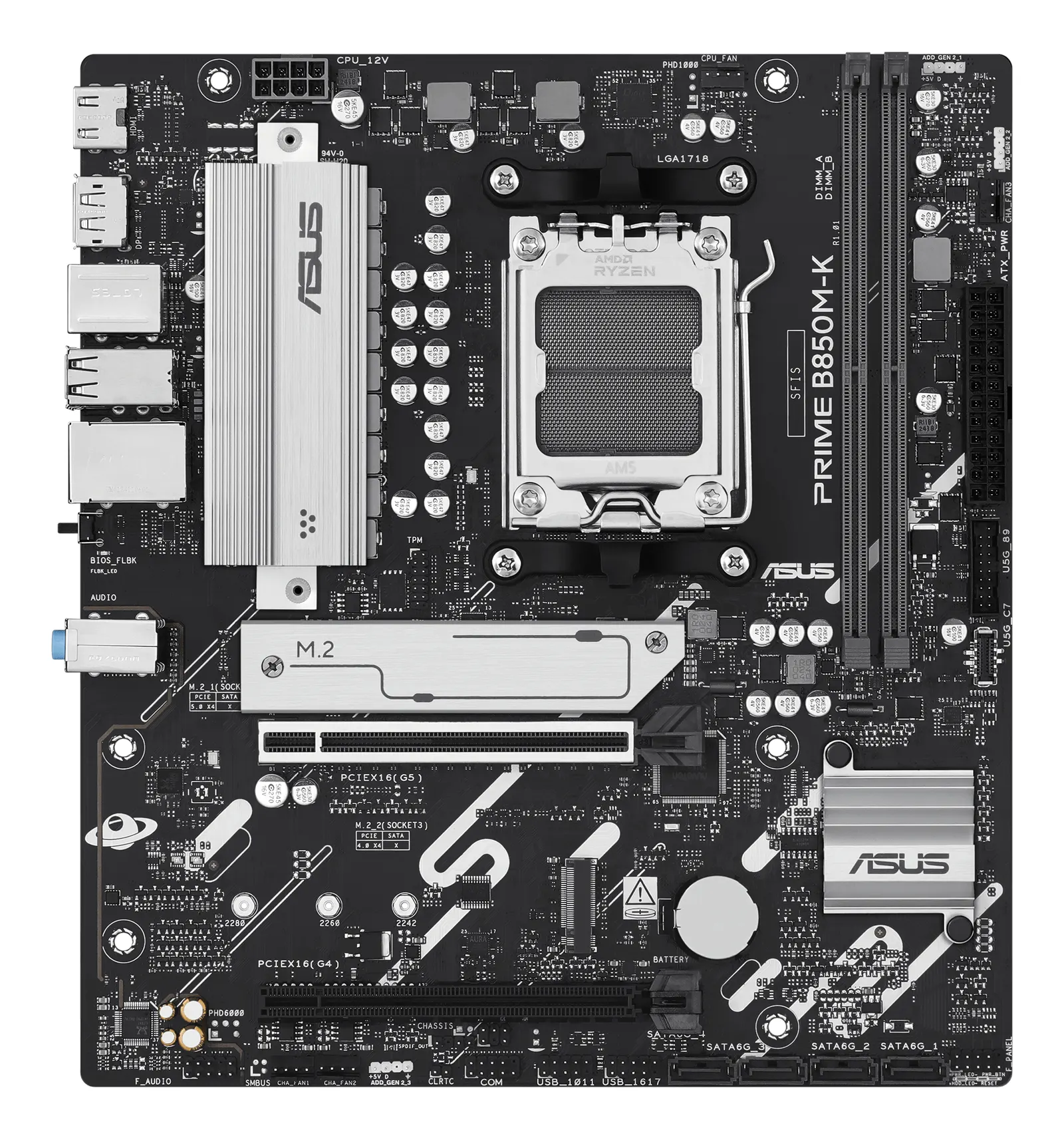 დედაპლატა ASUS Motherboard PRIME B850M-K sAM5 B850 4xDDR5 M.2 HDMI DP mATX
