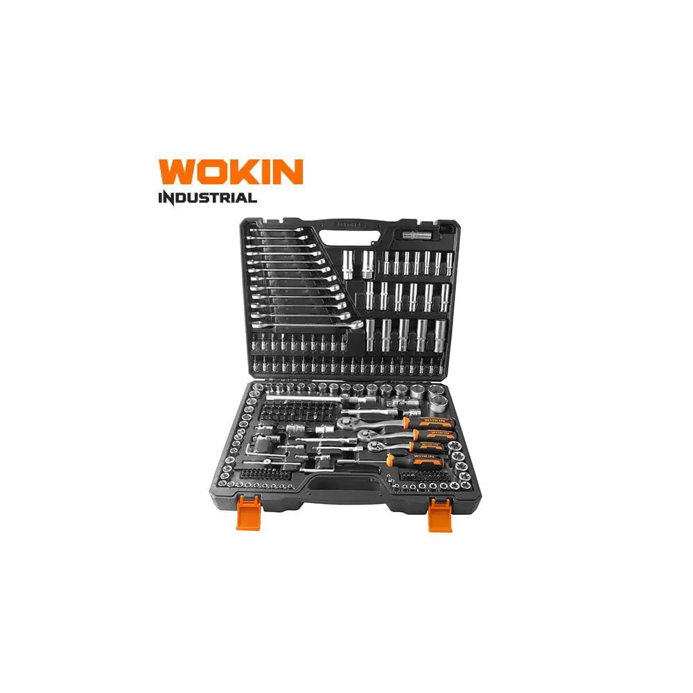 ხელსაწყოების ნაკრები Wokin 155815, 215Pcs Tool Set, Black/Silver