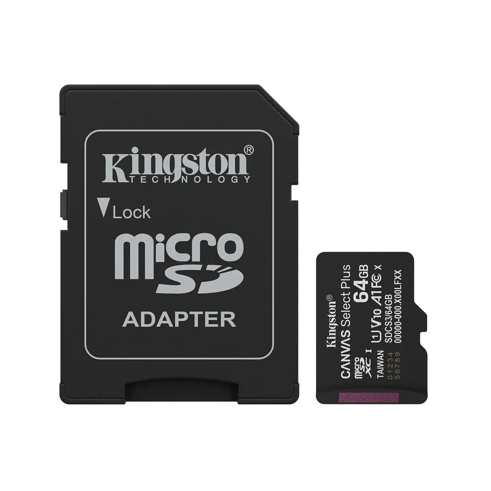 მეხსიერების ბარათი, SDCS3/64GB KINGSTON, 64GB მიკო SD.