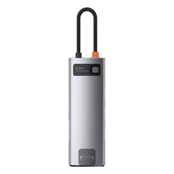 Type-C ჰაბი Baseus 8-in-1 Hub Grey