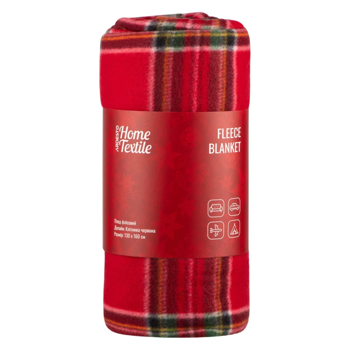 პლედი Ardesto Christmas Fleece blanket 130x160cm, 100% polyester, classic tartan