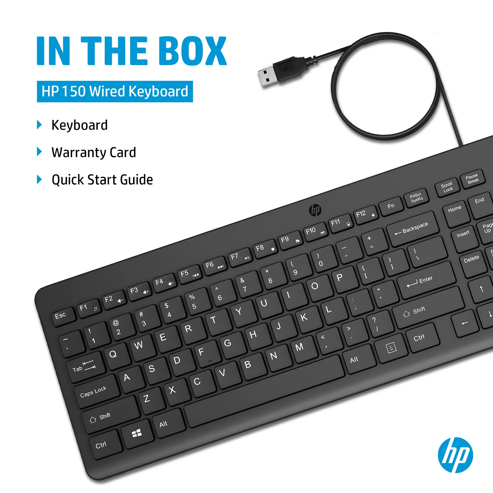 HP 150 USB-A Wired Keyboard RUSS
