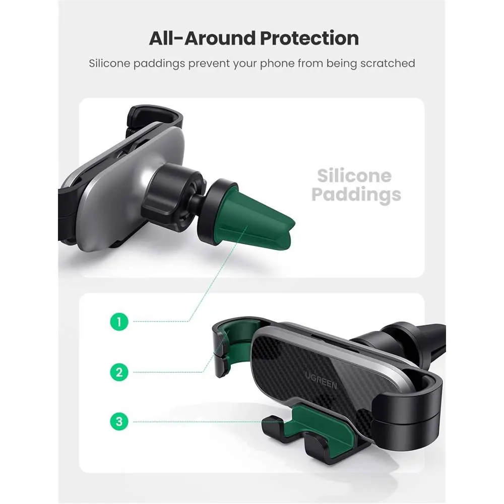 მობილურის დამჭერი UGREEN LP228 (80539), Gravity Phone Holder For Car, Black