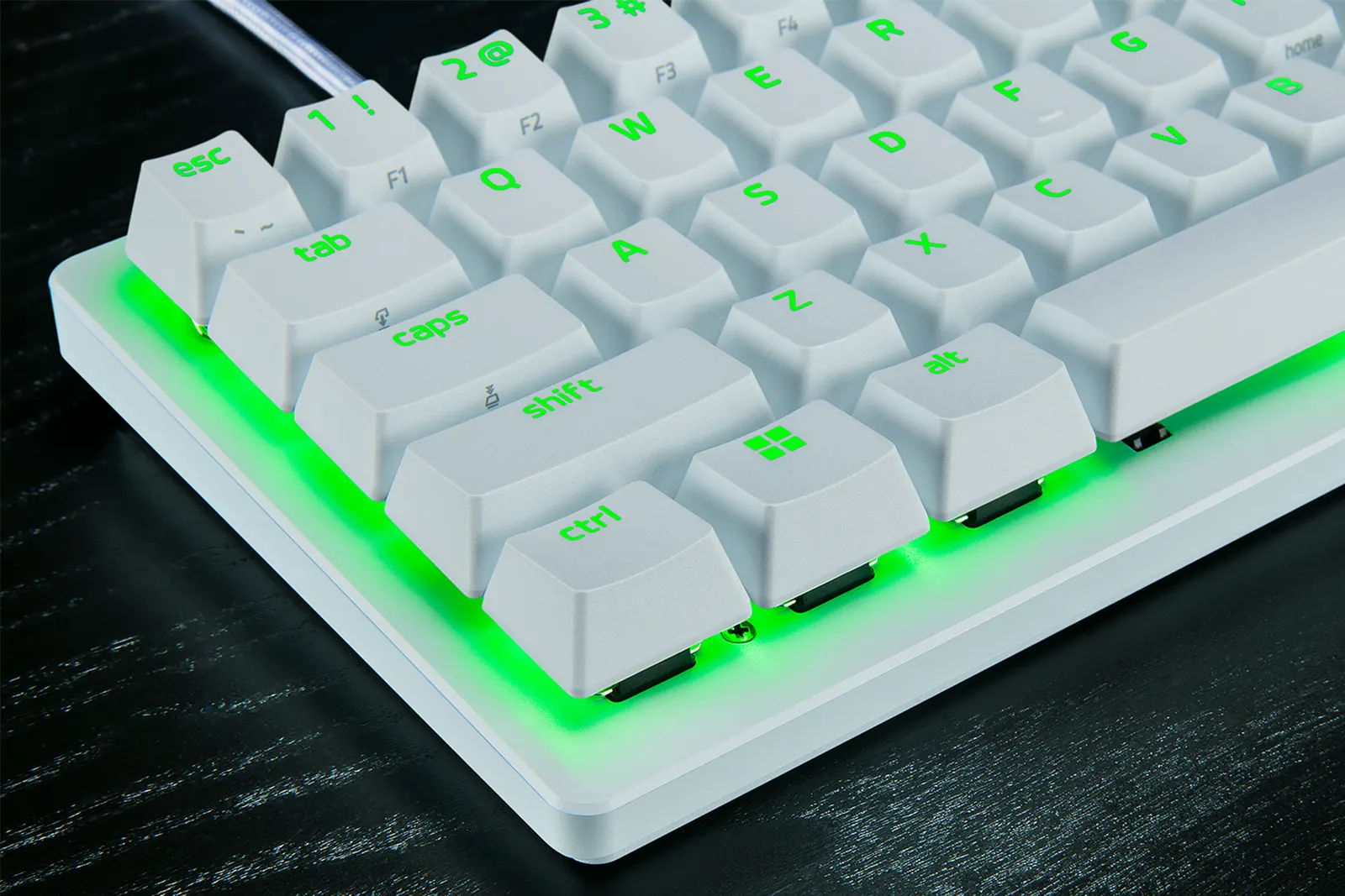 კლავიატურა Razer Keyboard mechanical Huntsman V3 Pro Mini, 61key, Analog Optical Switches, USB-A, EN, RGB, white