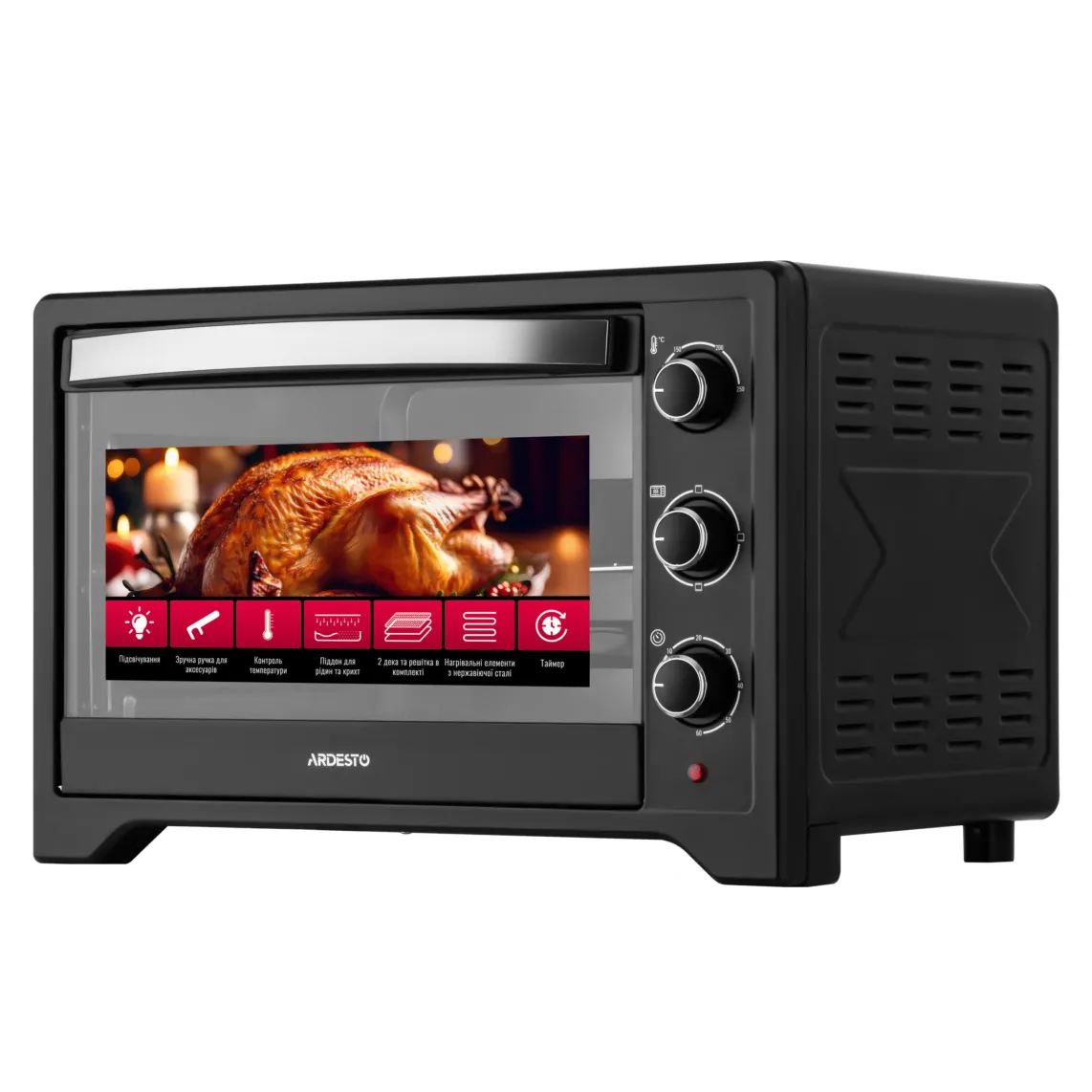ელექტრო ღუმელი ARDESTO Electric oven, 45L, 2015W, mech., black