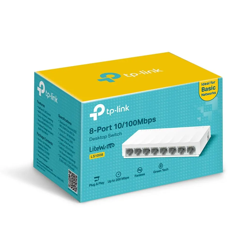 TP-Link, LS1008, 8-Port 10/100Mbps Desktop Switch RJ45 ports