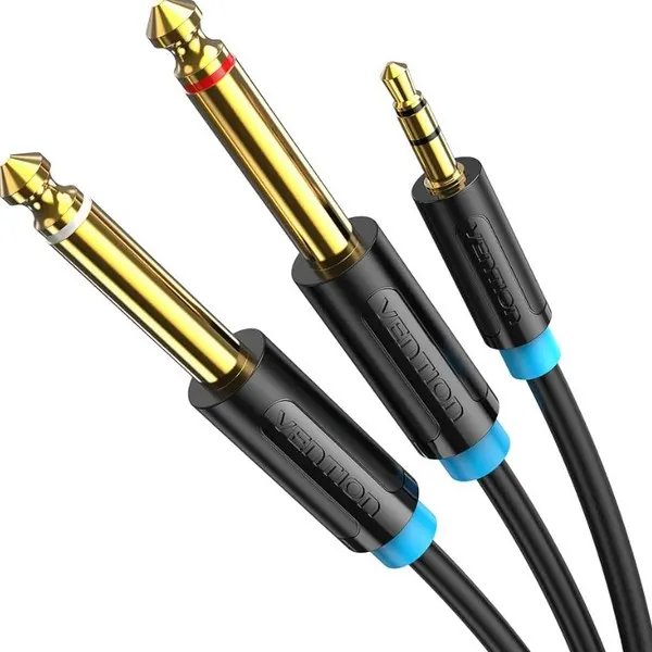 აუდიო კაბელი VENTION 3.5mm to 2x6.35mm Audio Cable 2M