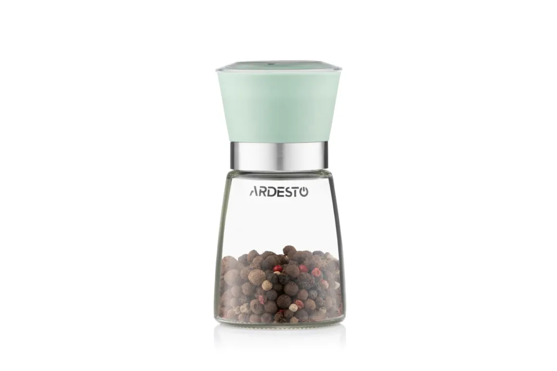 სამარილე Ardesto Salt and Pepper Mill Gemini, 180ml, glass, plastic, transparent, green