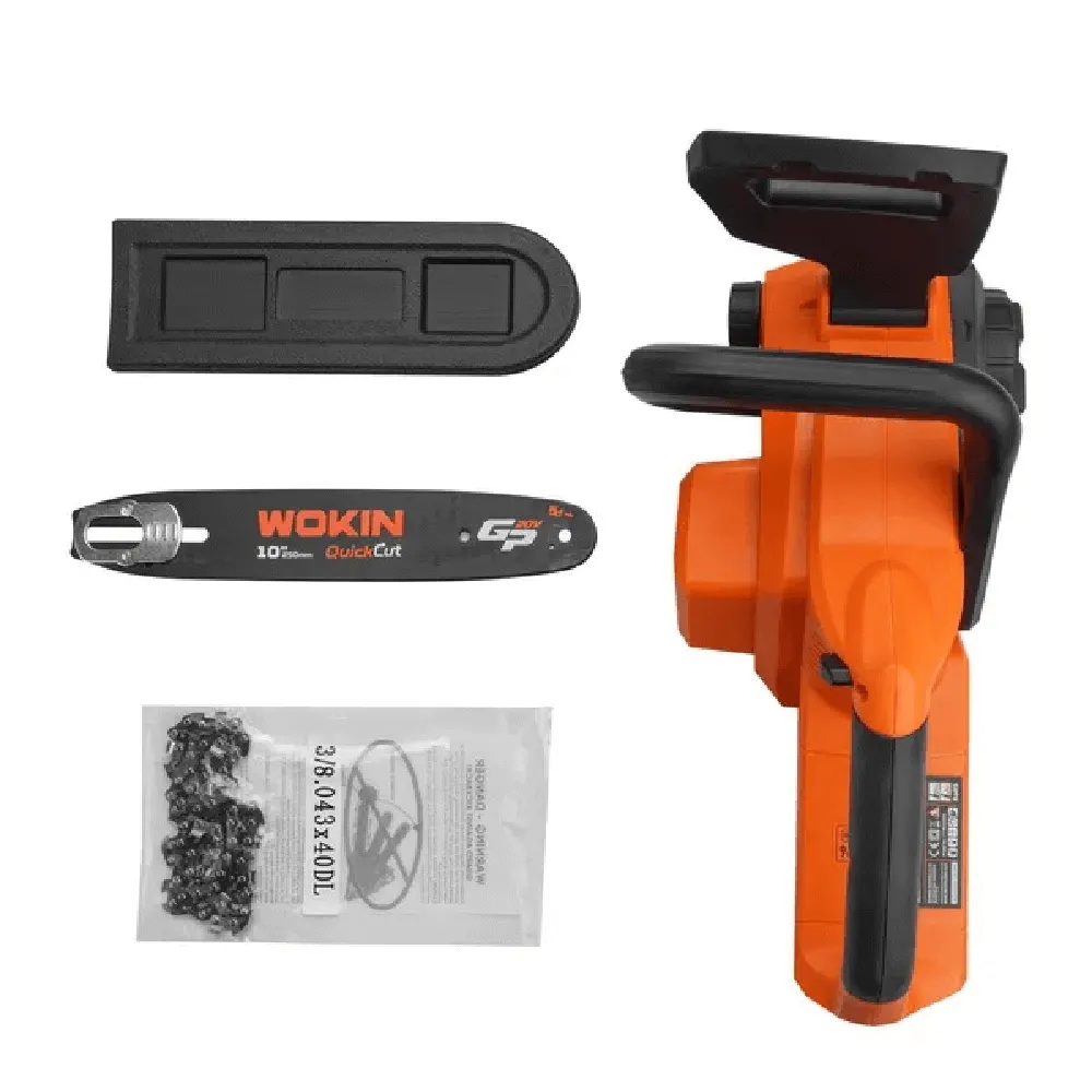 უსადენო ჯაჭვური ხერხი Wokin 624060, 20V, LI-ION Cordless Pruning Saw, Orange