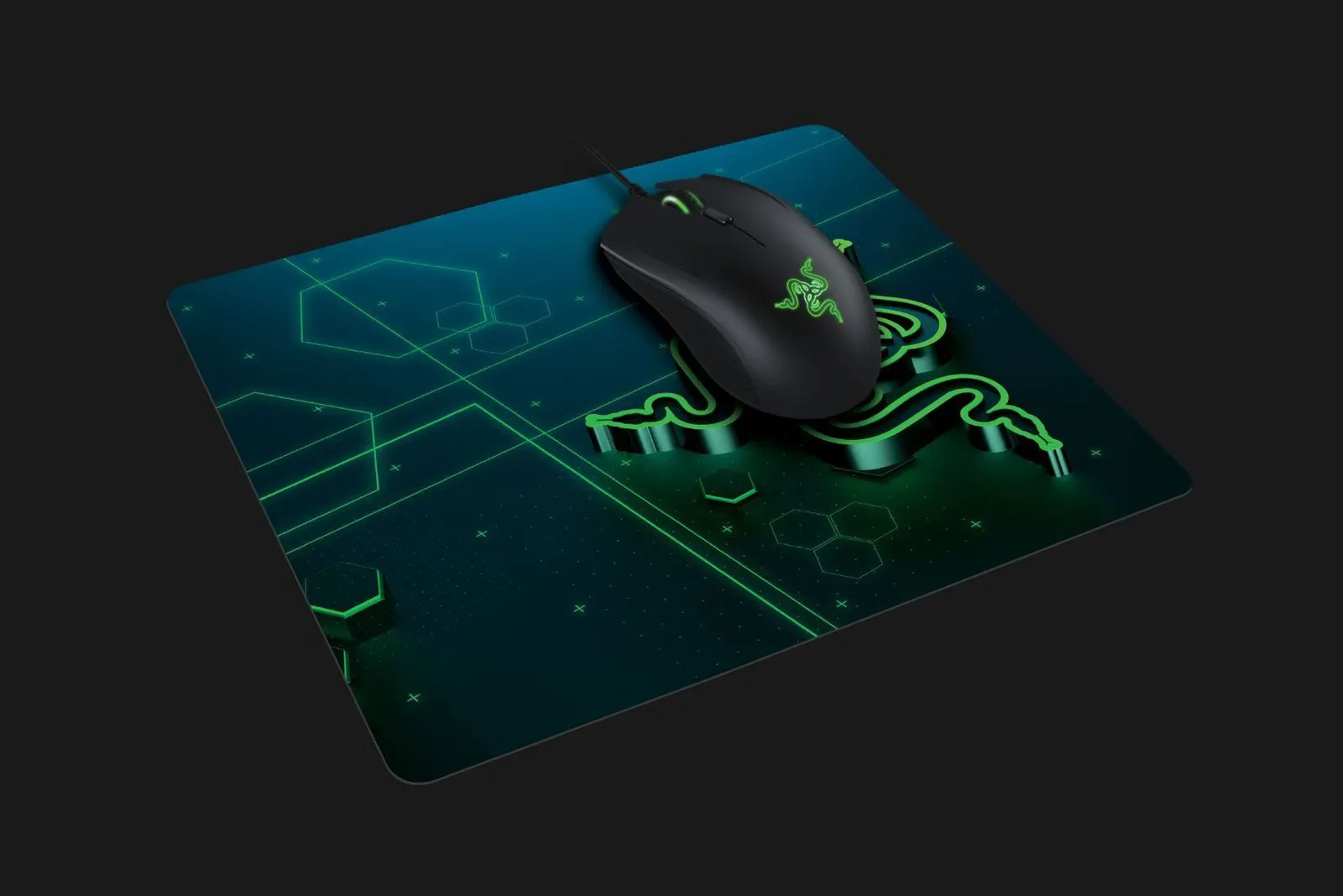 მაუს პადი Razer Mouse Pad Goliathus Mobile, S (215x270x1.5mm), black-green