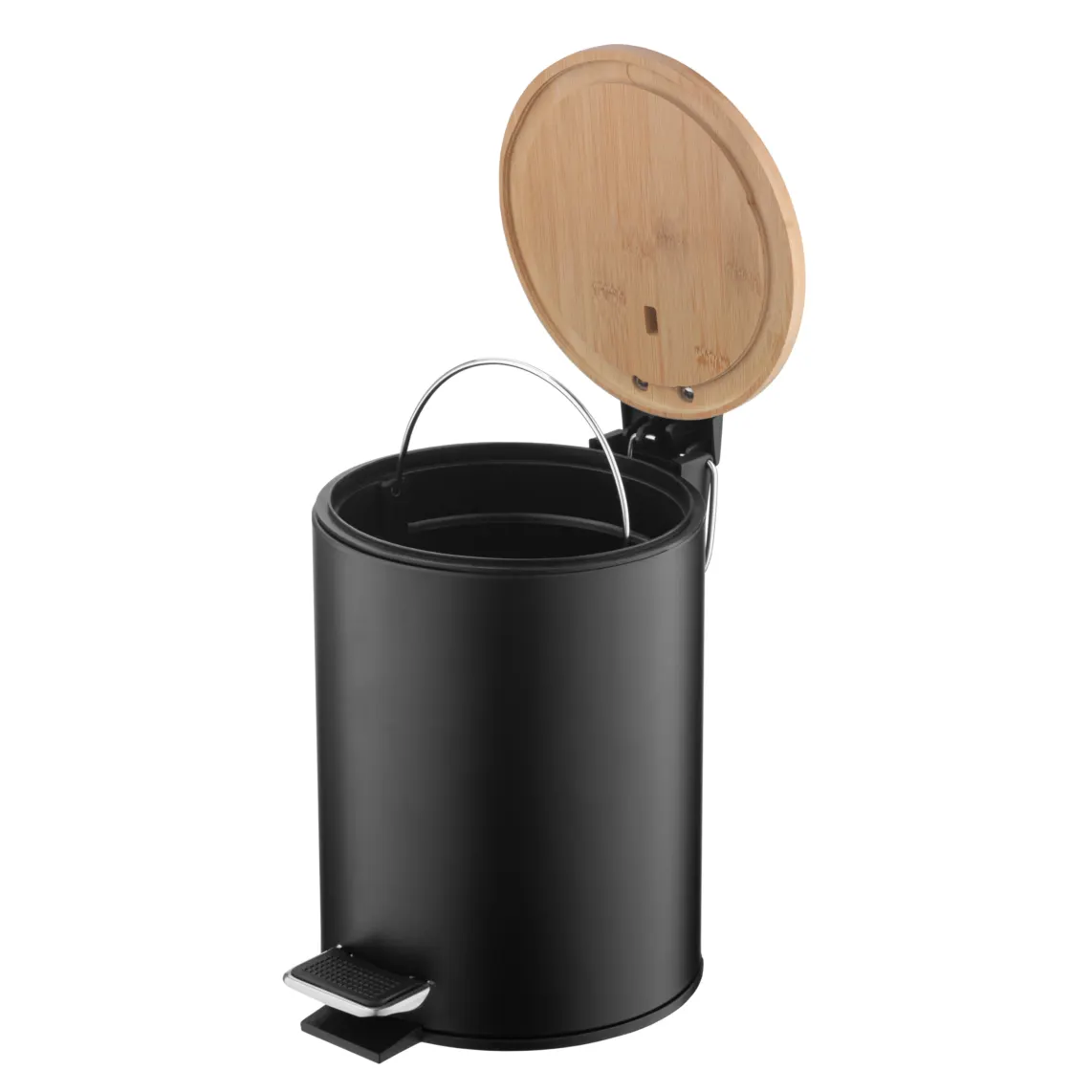ნაგვის ურნა Step bin ARDESTO Minimalism, 3l, metal, plastic, bamboo, black