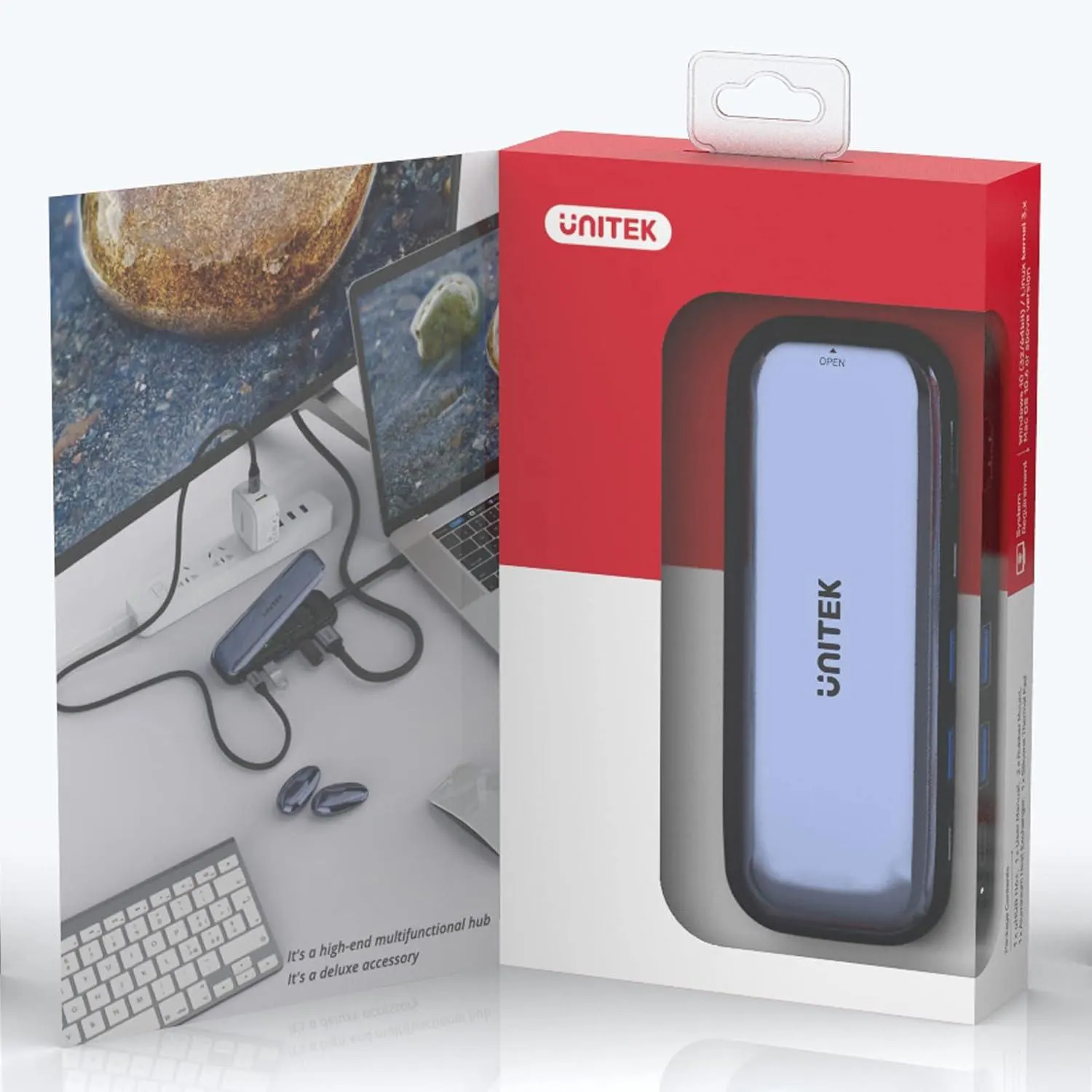 D1046A, UNITEK,6-in-1 USB-C 10Gbps Hub with M.2 SSD Enclosure 2*USB-A+USB-C 10Gbps+PD100W+HDMI 4K60Hz+M.2 PCIe/NVMe SSD
