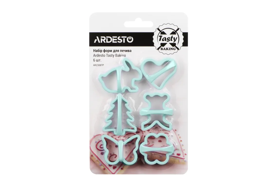 საკონდიტრო აქსესუარი ARDESTO Elegance Biscuit Moulds 6 pcs, tiffany blue