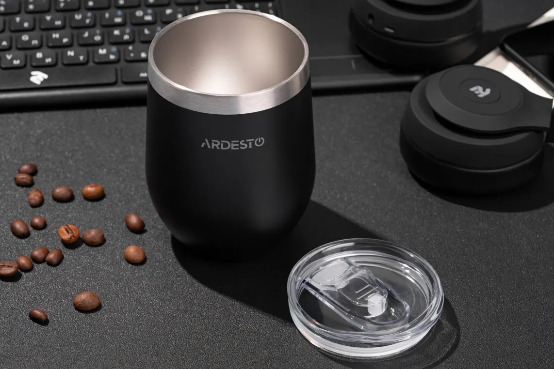 თერმოჭიქა Ardesto Travel mug Compact mug, 350ml, stainless steel, black