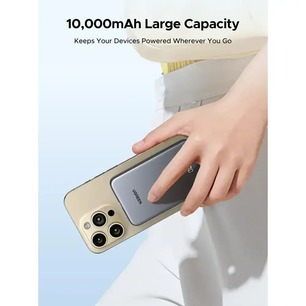 პორტატული დამტენი UGREEN PB526 (75161B) 10000mAh 20W Power Bank with Built-in Cable