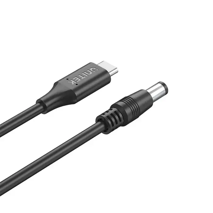 C14116BK-1.8M, UNITEK, 1.8M, 65W USB-C to DC5.5*2.5mm Charging Cable for Toshiba Laptops