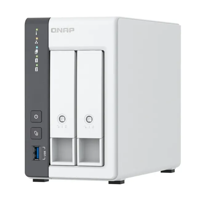 2-bay ARM 4C 2.0GHz ; 2 x SATA 6Gb/s 3.5"/2.5"; 4GB RAM on-board; 1 x GbE; 1 x 2.5GbE ; 1 x USB3.2 Gen1 and 2 x USB2.0