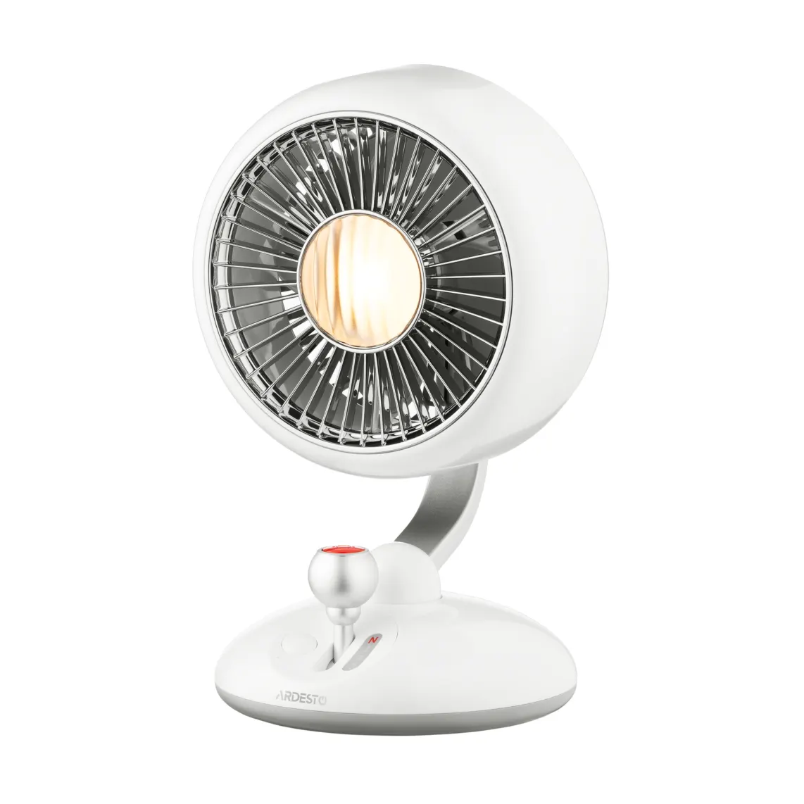 ARDESTO Table fan AviaFan FT-F3600W desktop, 12cm, rechargeable, backlight, USB-A Type-C, white