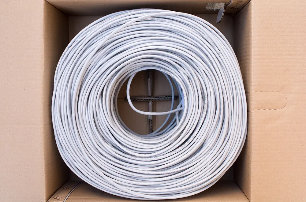 ქსელის კაბელი - Cat5e UTP 20% სპილენძი, შიდა გამოყენების, 305 მეტრი, NEX-5E-UTP-CCA-PVC-305M