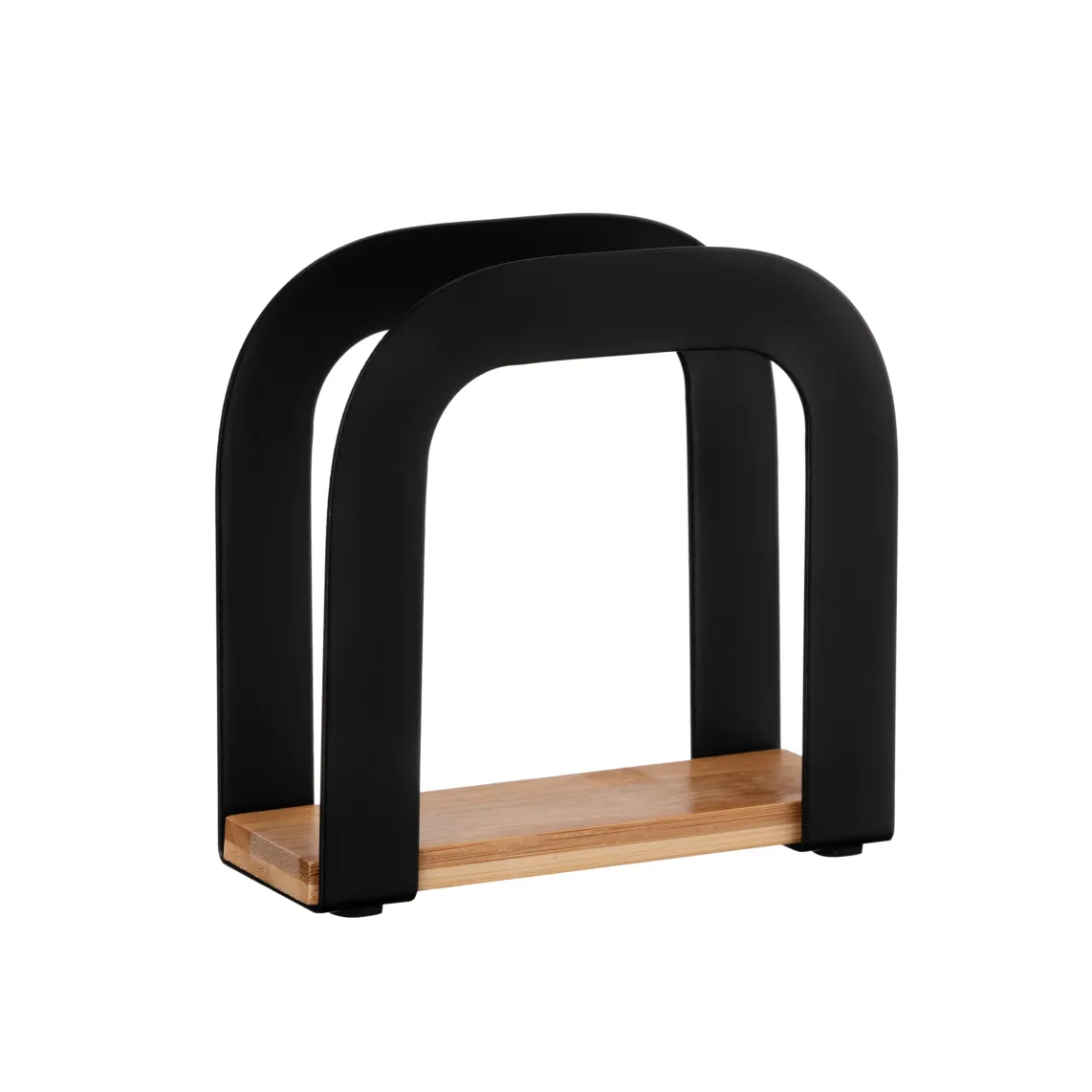 ხელსახოცის სადგამი Ardesto Napkin holder Midori 12x4.5x12cm, metal, bamboo, black