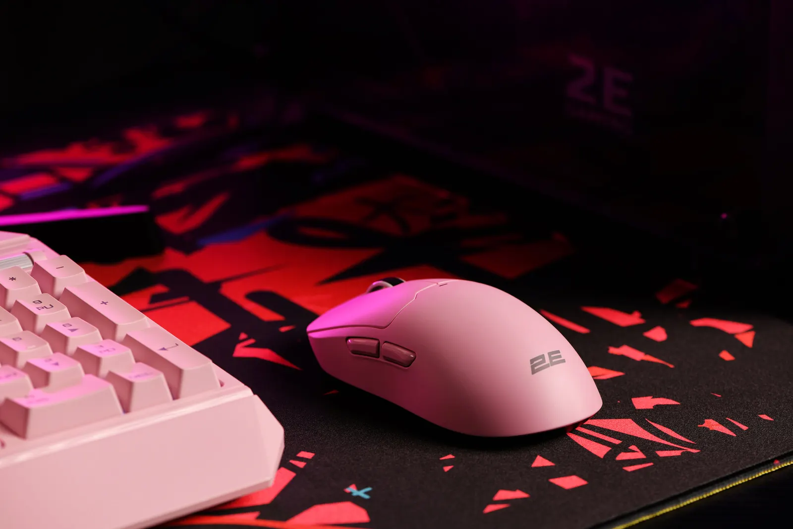 მაუსი 2E GAMING Mouse MG355 WL, RGB, USB-A/WL, pink
