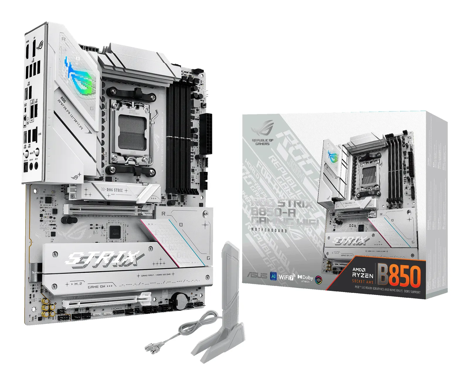 ASUS Motherboard ROG STRIX B850-A GAMING WIFI sAM5 B850 4xDDR5 M.2 HDMI DP WiFi BT ATX
