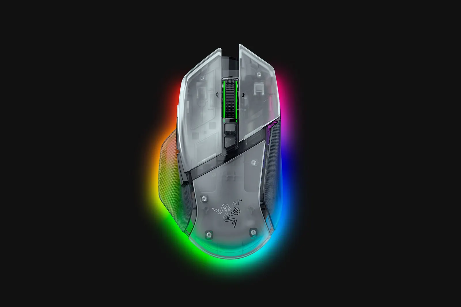 მაუსი Razer Mouse Basilisk V3 Pro 35K, RGB, USB-A/WL/BT, Phantom White Ed