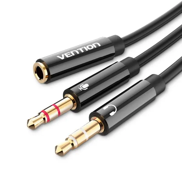 აუდიო კაბელი VENTION 2x3.5mm to 1x3.5mm 0.3M