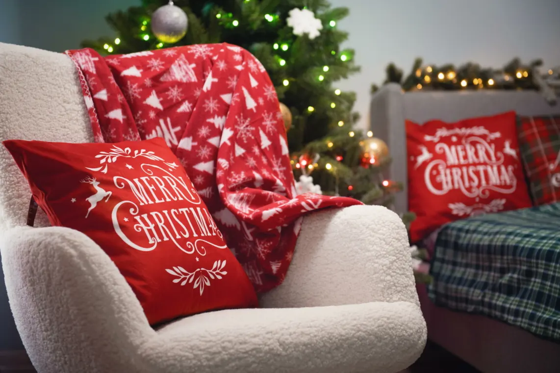 პლედი Ardesto Christmas Fleece blanket 130x160cm, 100% polyester, snow flake tree