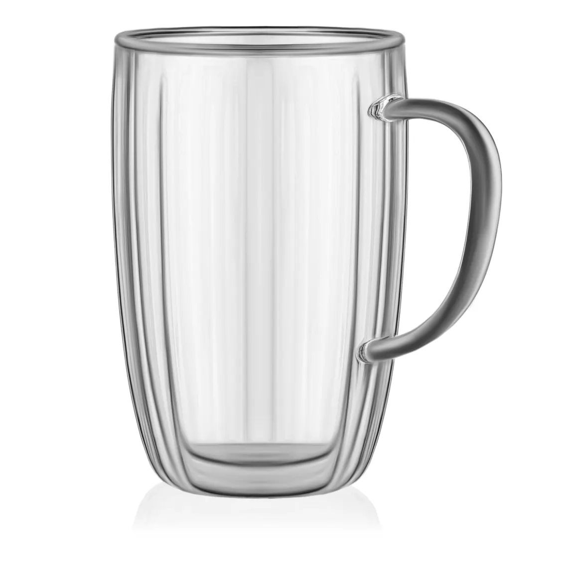 Double wall mug set with handles ARDESTO 350ml, 2pcs, borosilicate glass, transparent