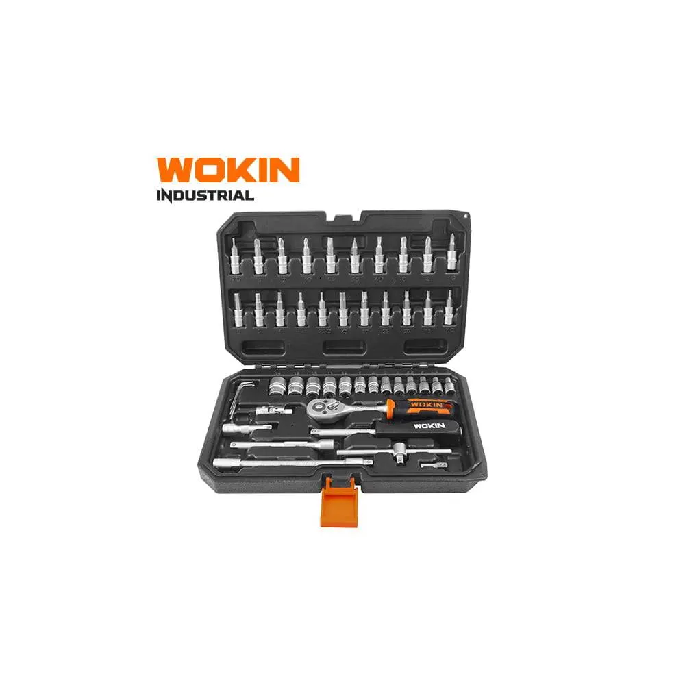 ხელსაწყოების ნაკრები Wokin 155146, 46Pcs Tool Set, Black/Silver