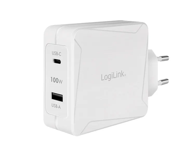 დამტენი Logilink PA0281 Dual USB charger set 1x USB-C 1x USB-A 100W white